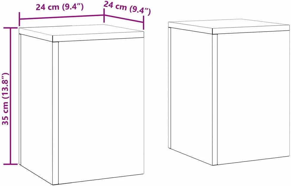 Augalų stovas 2 pcs Balta 24 x 24 x 35 cm Plienas