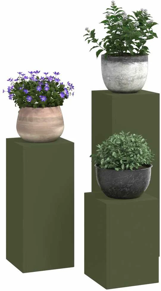 Augalų stovas 3 pcs Alyvuogių žalia Plienas