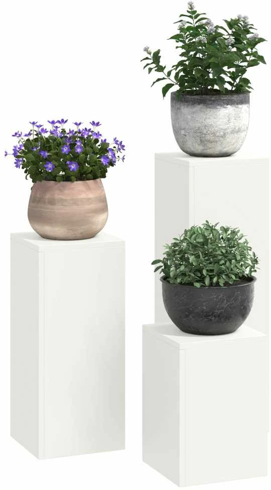 Augalų stovas 3 pcs Balta Plienas