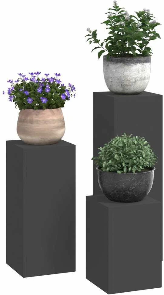 Augalų stovas 3 pcs Juoda Plienas