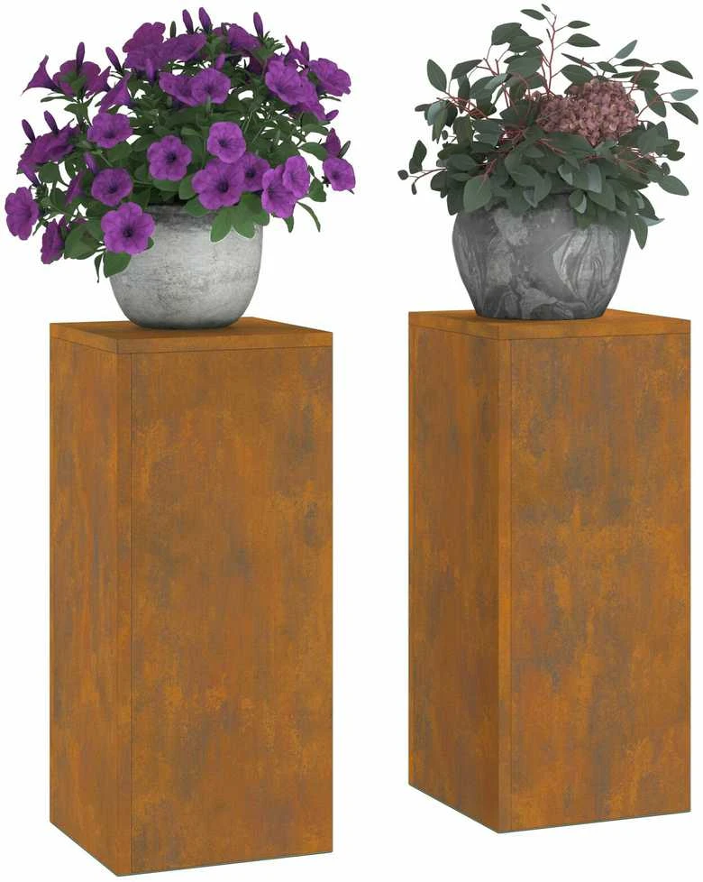 Augalų stovas 2 pcs Rūdijanti 24 x 24 x 55 cm
