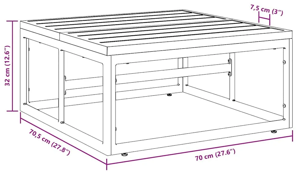 Lauko Baldai Antracitas 70 x 70,5 x 32 cm Plienas