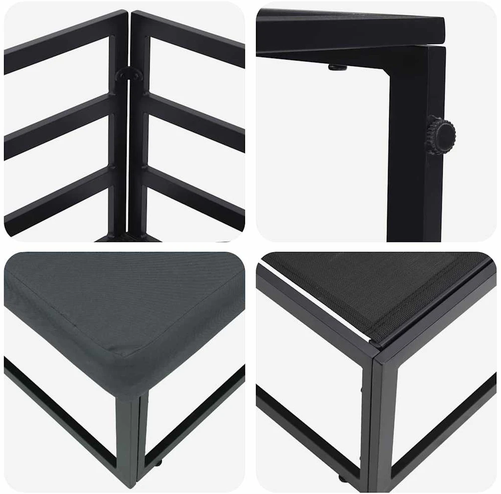 Lauko Baldai metalas Juoda ir Antracitas 71,5 x 71,5 x 71 cm