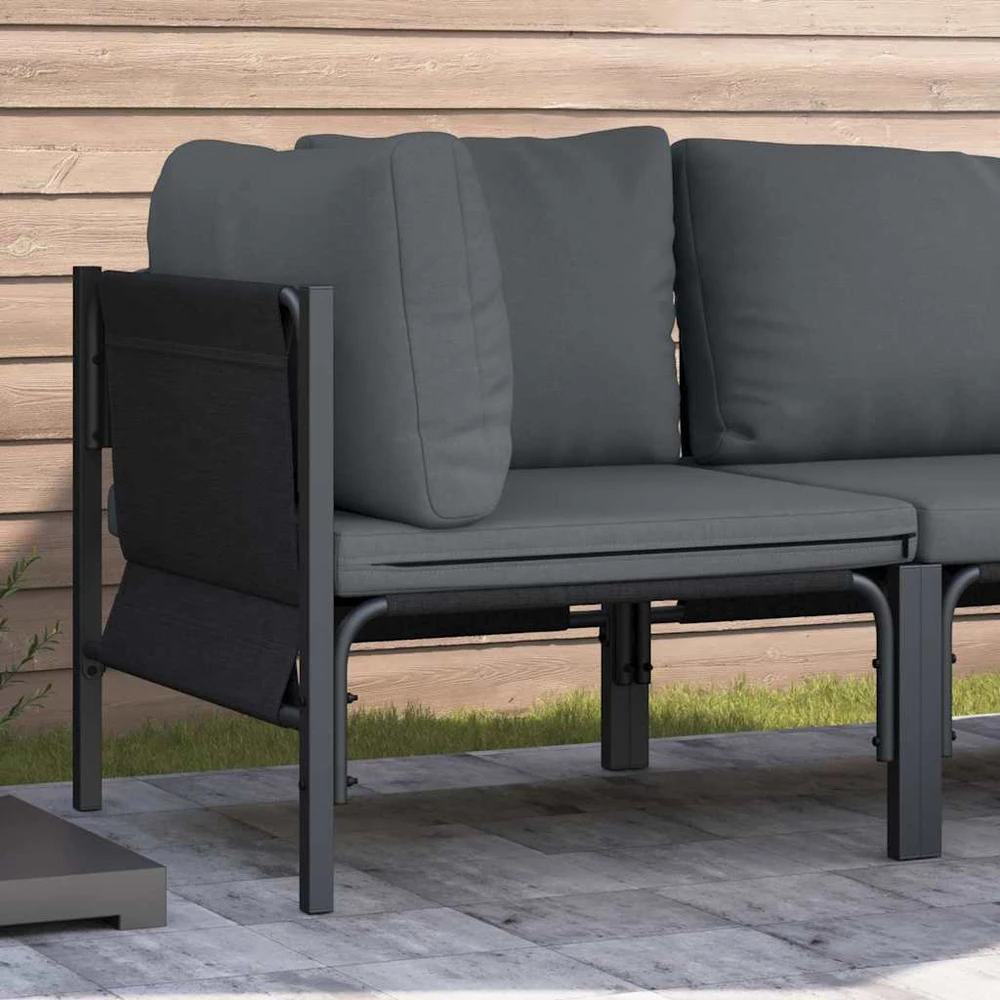 Lauko Baldai su pagalve Antracitas 80 x 80 x 71 cm Plienas