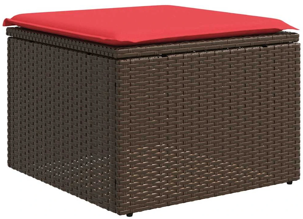 Lauko baldų komplektas 10 dalių sodo sofų komplektas su pagalvėlėmis, rudas, poliratanas