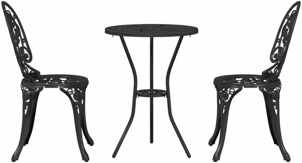 Sodo Bistro Rinkinys 3 vnt. Juoda Aliuminis