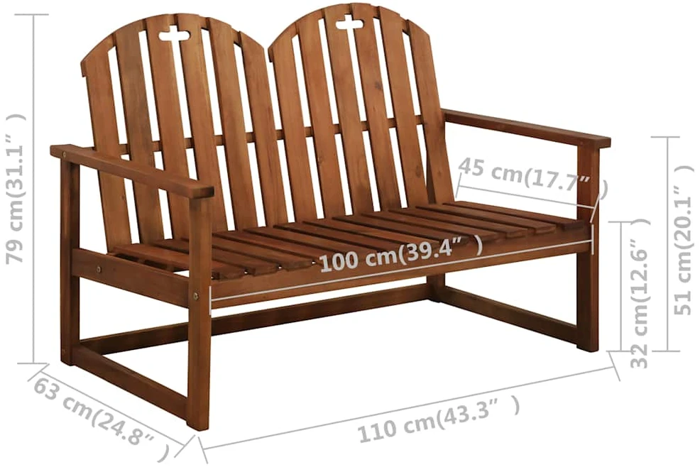 Lauko baldų komplektas, 4 d., akacijos medienos masyvas