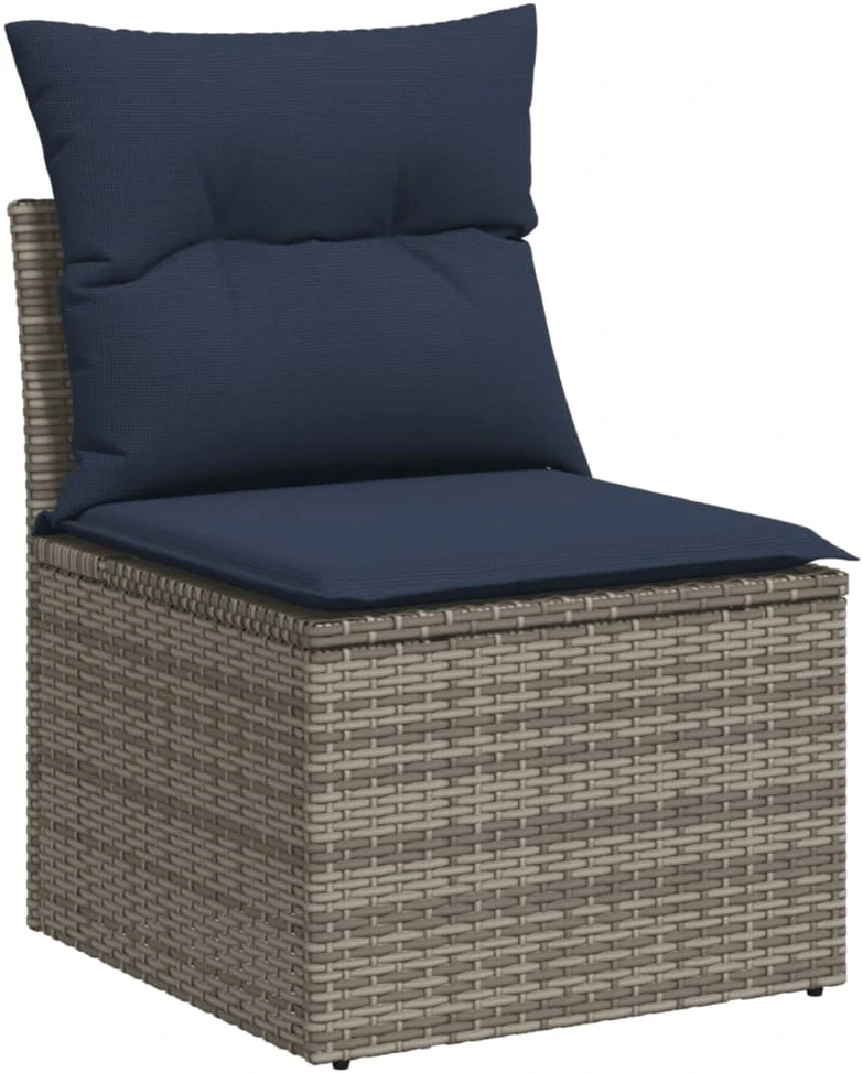 Lauko baldų komplektas 4 dalių sodo sofų komplektas su pagalvėlėmis, pilkas, poliratanas