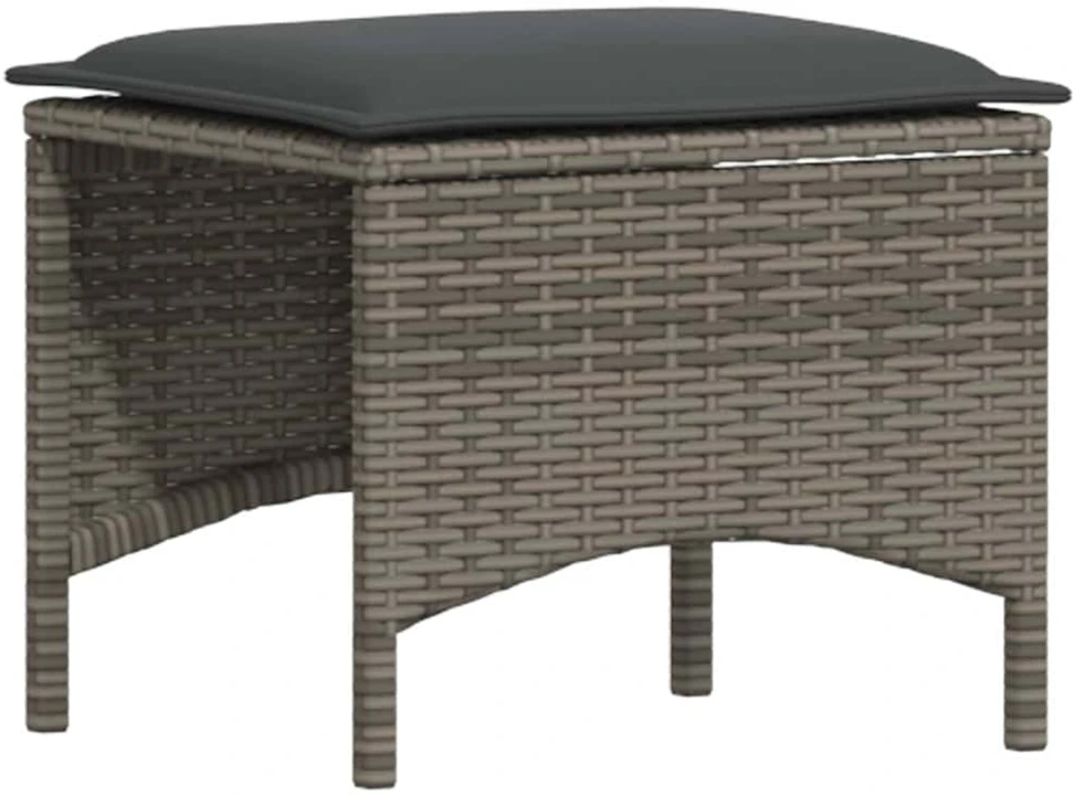 Lauko baldų komplektas 4 dalių sodo valgomojo baldų komplektas su pagalvėlėmis, pilkas, poliratanas