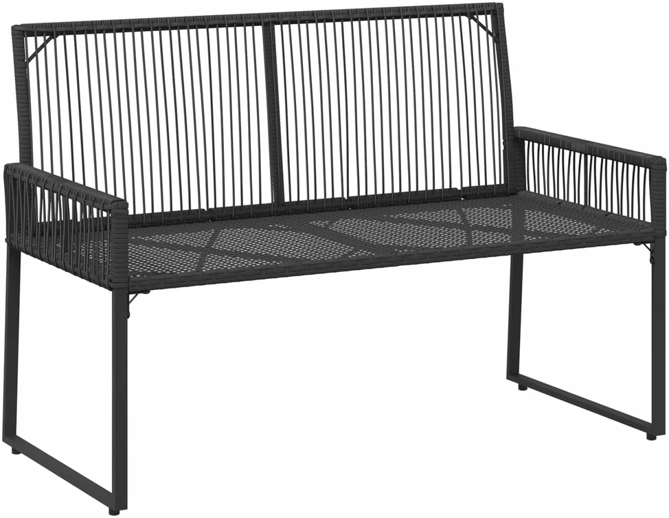Lauko baldų komplektas 4 pcs Juoda ir kreminė balta poliratanas