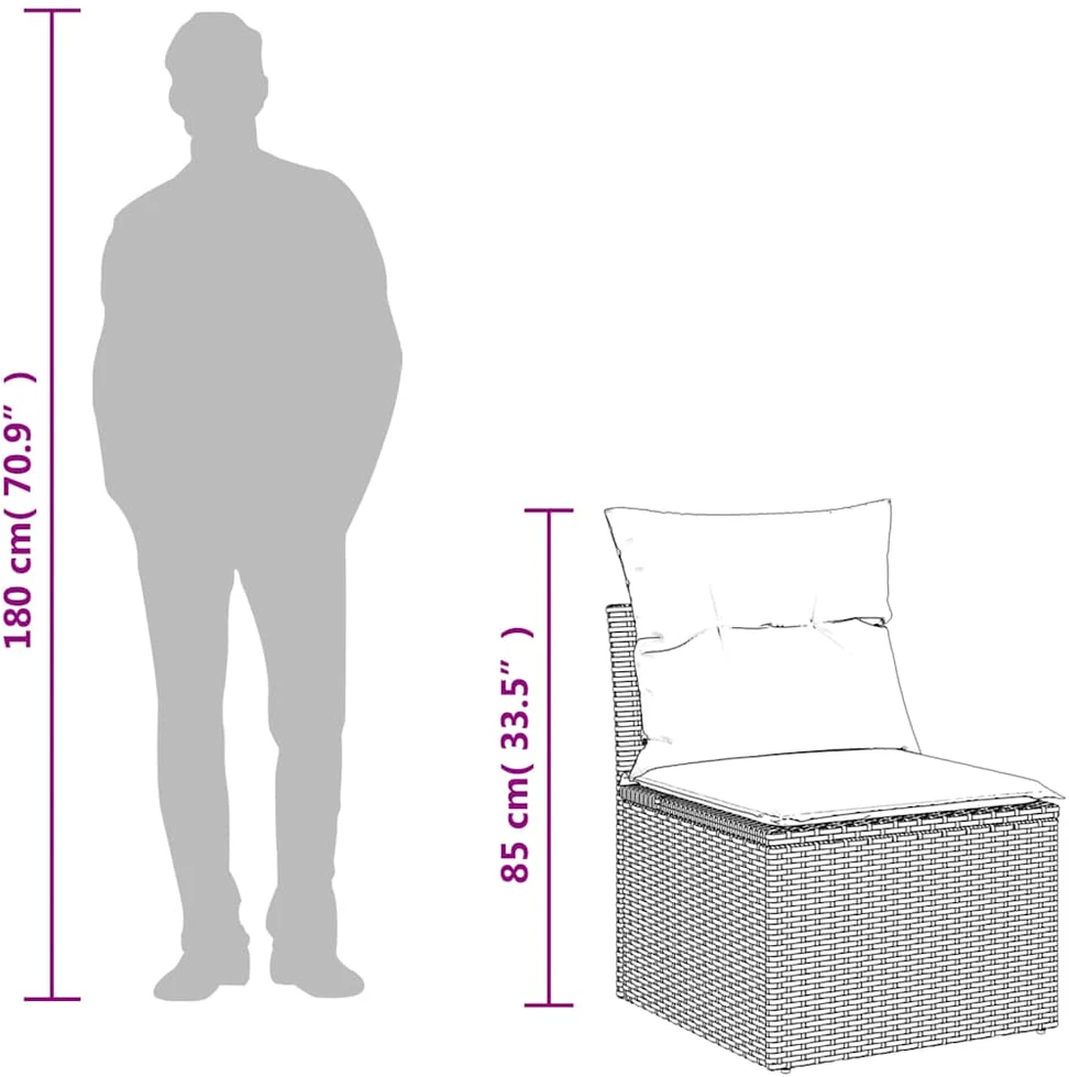 Lauko baldų komplektas 5 dalių sodo sofų komplektas su pagalvėlėmis, pilkas, poliratanas