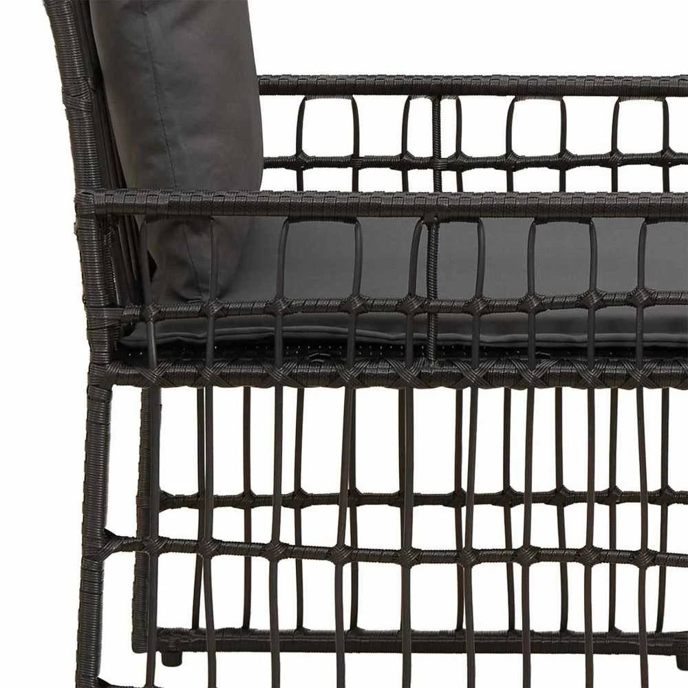 Lauko baldų komplektas 5 vnt. Juoda ir tamsiai pilka