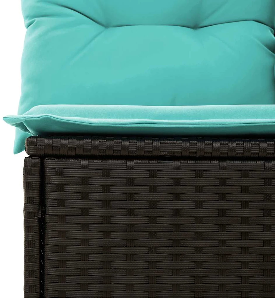 Lauko baldų komplektas 6 dalių sodo sofų komplektas su pagalvėlėmis, juodas, poliratanas