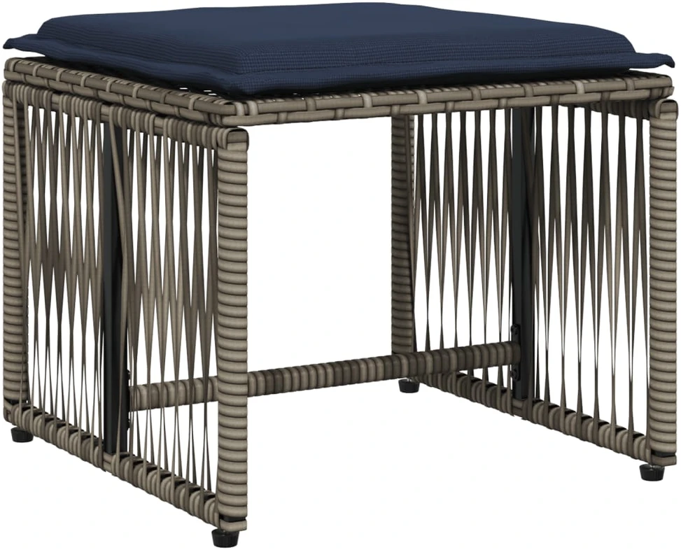 Lauko baldų komplektas 7 dalių sodo valgomojo komplektas su pagalvėlėmis, pilkas, poliratanas