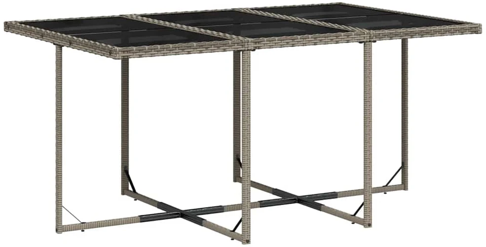 7 dalių sodo valgomojo komplektas su pagalvėlėmis, pilkas, poliratanas