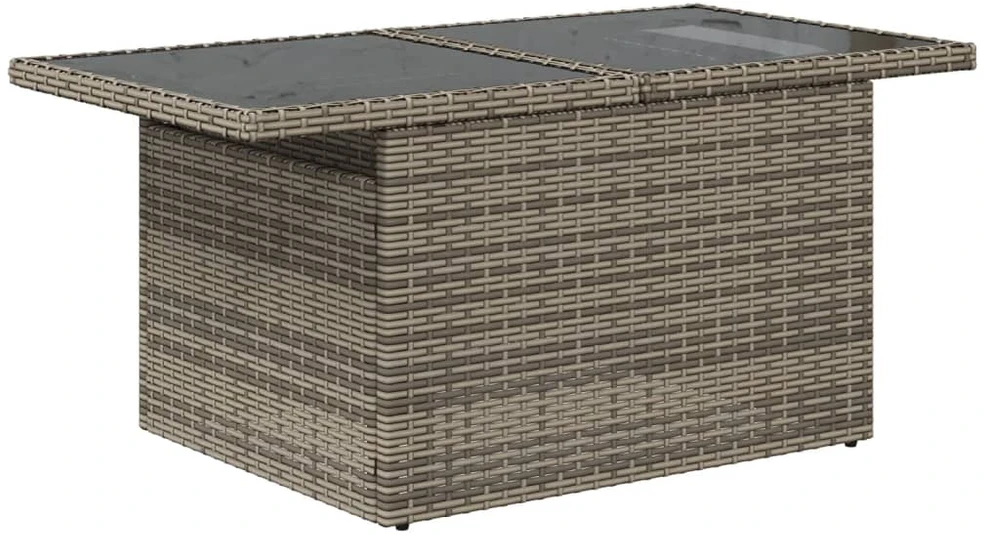 Lauko baldų komplektas 9 dalių sodo sofų komplektas su pagalvėlėmis, pilkas, poliratanas