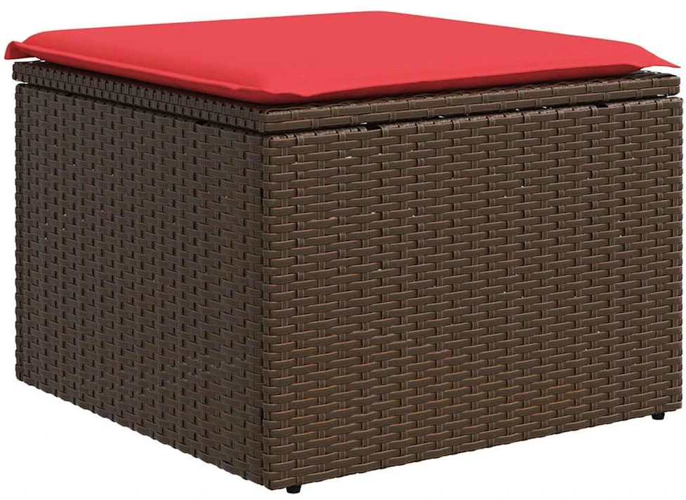 Lauko baldų komplektas 9 dalių sodo sofų komplektas su pagalvėlėmis, rudas, poliratanas