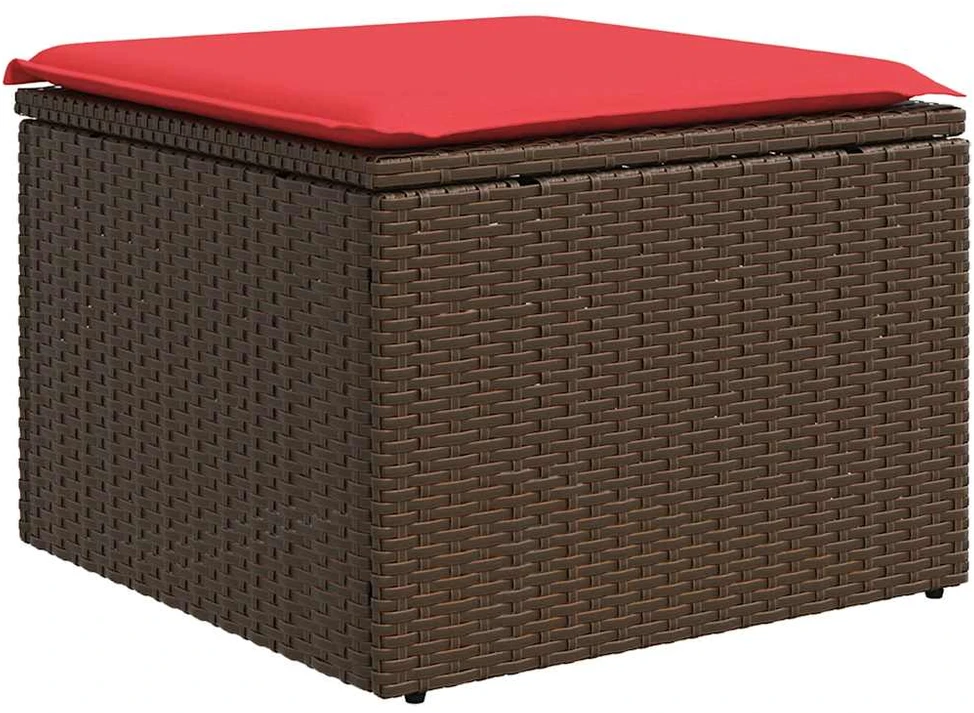 Lauko baldų komplektas 9 dalių sodo sofų komplektas su pagalvėlėmis, rudas, poliratanas