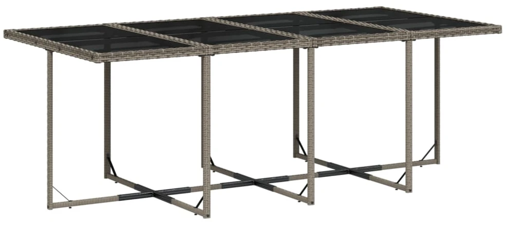 Lauko baldų komplektas 9 dalių sodo valgomojo baldų komplektas su pagalvėlėmis, pilkas, poliratanas
