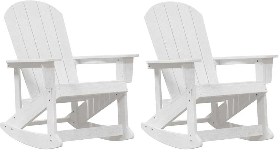 Adirondack sūpynės kėdės 2 vnt. Balta HDPE