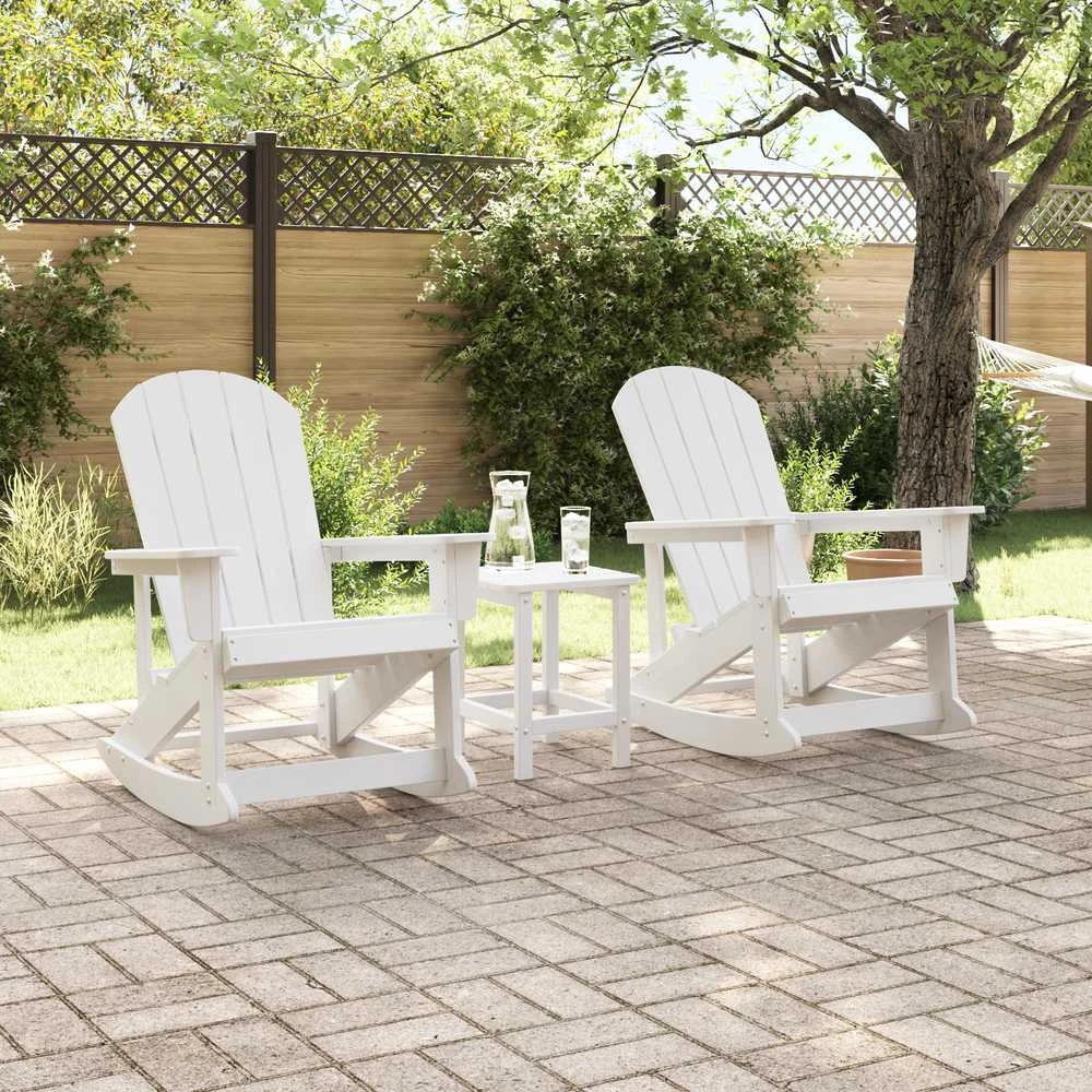 Adirondack sūpynės kėdės 2 vnt. Balta HDPE