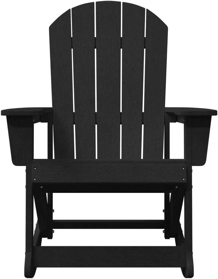 Adirondack sūpynės kėdės 2 vnt. Juoda HDPE