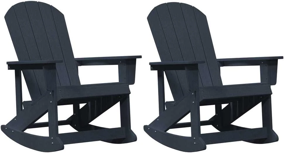 Adirondack sūpynės kėdės 2 vnt. Jūrinė mėlyna HDPE