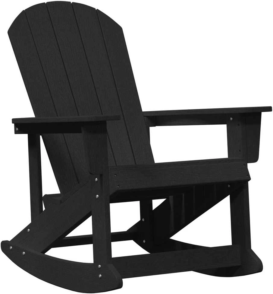 Adirondack sūpynės kėdės 2 vnt. Juoda HDPE