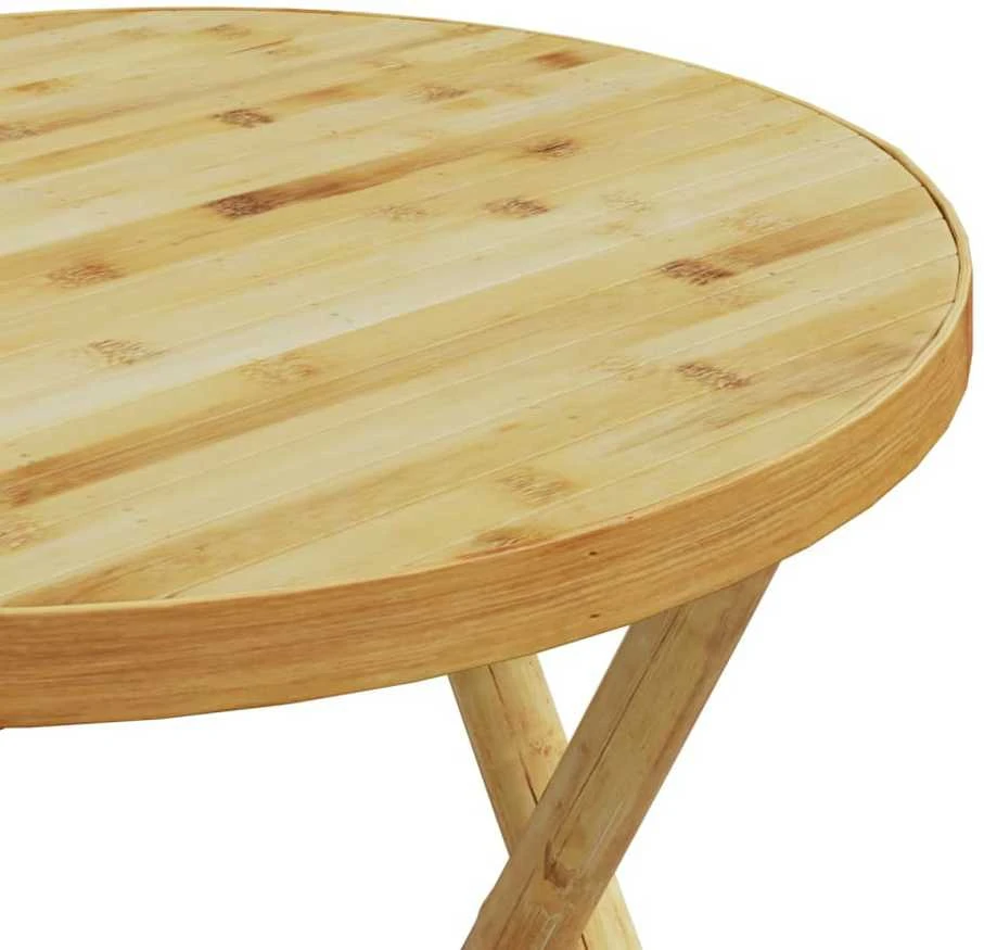 Lauko baldų komplektas Bistro komplektas su pilkomis pagalvėlėmis, 3 dalių, bambukas