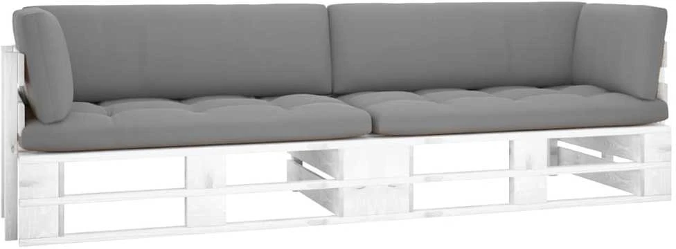 Lauko baldų komplektas Dvivietė sofa iš palečių su pagalvėlėmis, impregnuota pušis