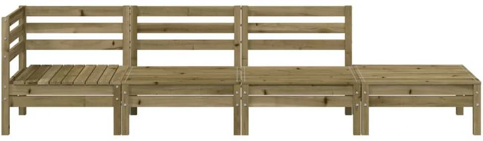 Keturvietė sodo sofa, impregnuota pušies mediena