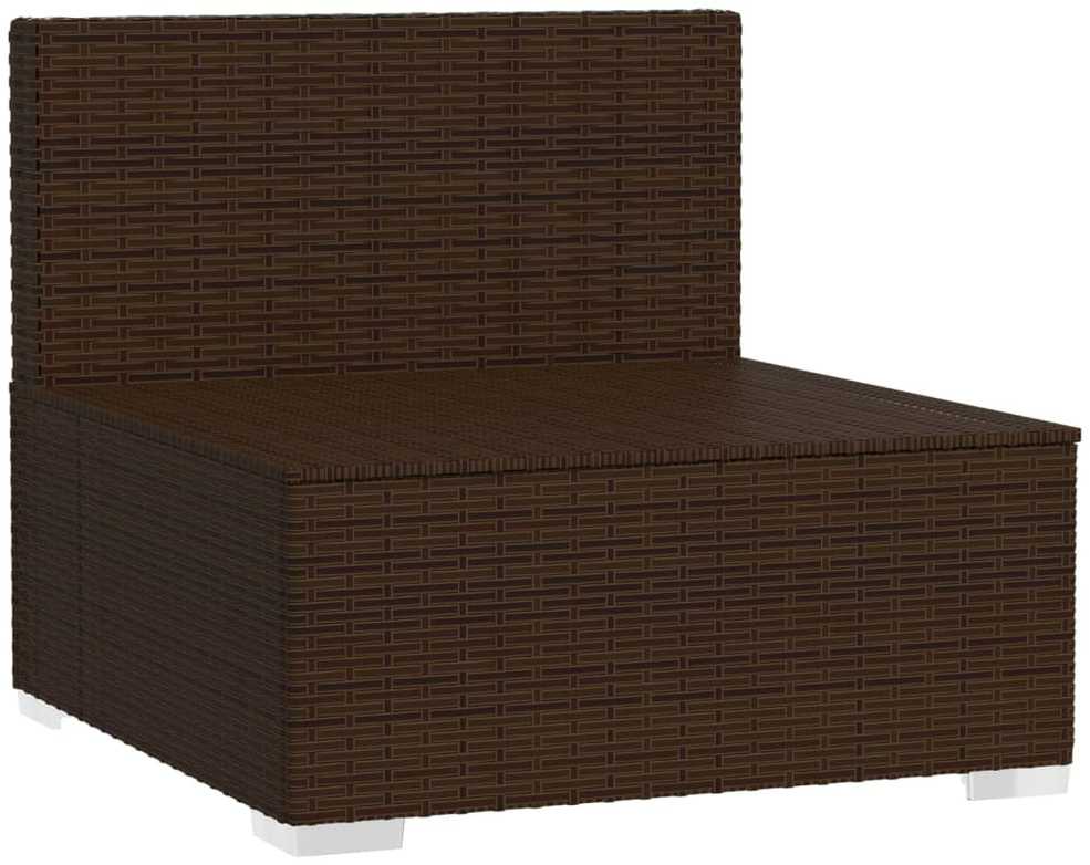 Lauko baldų komplektas Keturvietė sofa su pagalvėlėmis, rudos spalvos, poliratanas