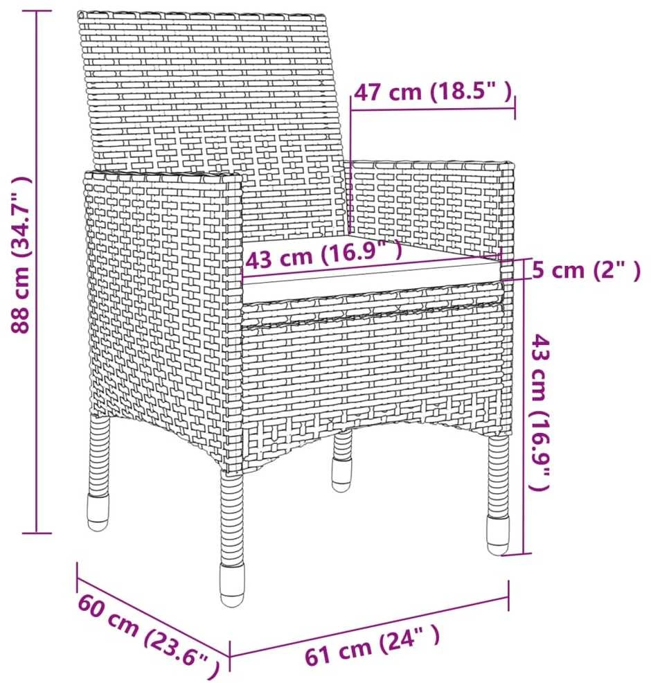 Lauko baldų komplektas Lauko komplektas su pagalvėlėmis, 7 dalių, smėlio, poliratanas