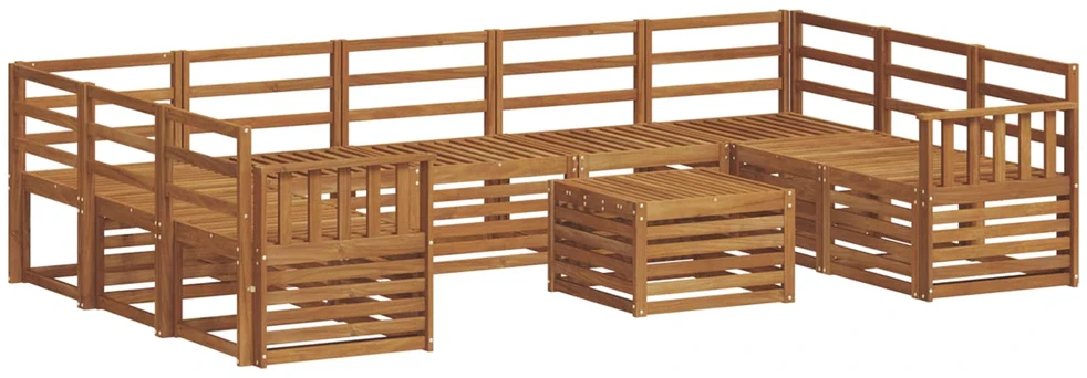 Lauko baldų komplektas Lauko sofos komplektas 10 vnt. Natūrali