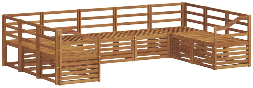 Lauko baldų komplektas Lauko sofos komplektas 9 vnt. Natūrali