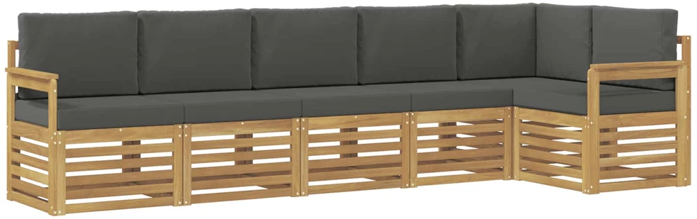 Lauko baldų komplektas Lauko sofos komplektas 6 vnt. 6 vietos Balta ir antracito