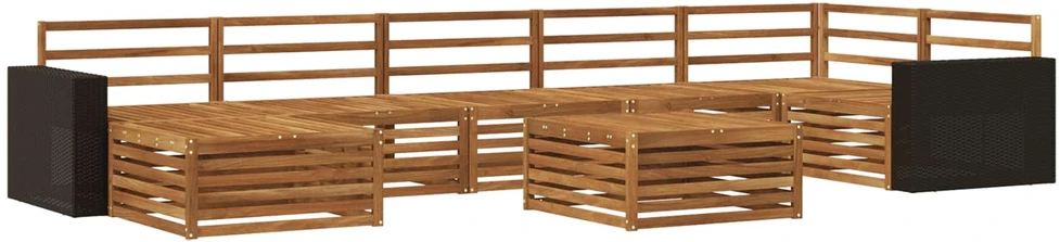 Lauko baldų komplektas Lauko sofos komplektas 8 vnt. Natūrali