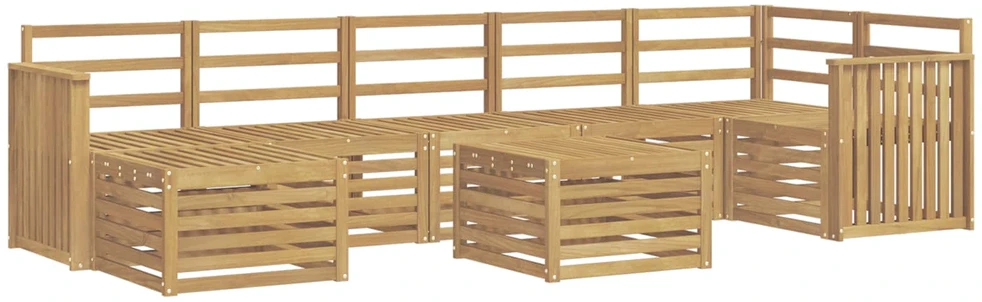 Lauko baldų komplektas Lauko sofos komplektas 8 vnt. 8 vietos Balta