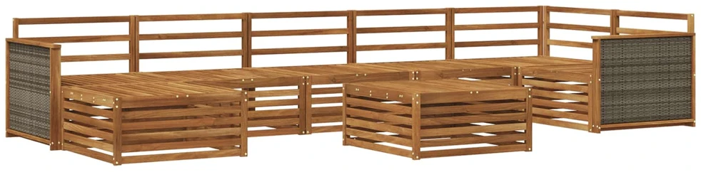 Lauko baldų komplektas Lauko sofos komplektas 8 vnt. Natūrali