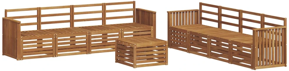 Lauko baldų komplektas Lauko sofos komplektas 9 vnt. Natūrali