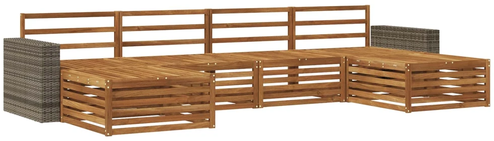 Lauko baldų komplektas Lauko sofos komplektas 6 vnt. Kietos akacijos mediena