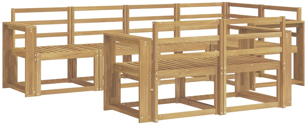 Lauko baldų komplektas Lauko sofos komplektas 7 vnt. 7 vietos Balta