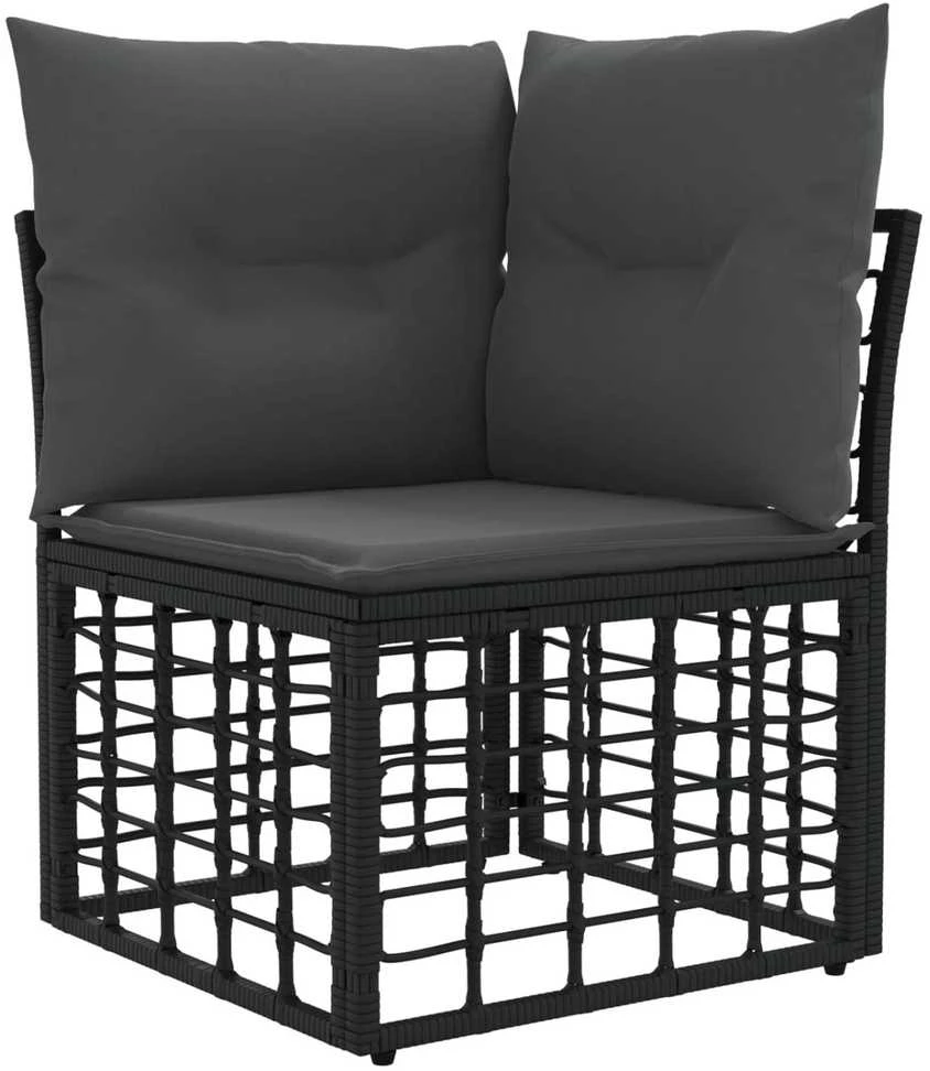 Lauko sofos komplektas Juoda Poliesteris