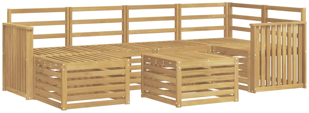 Lauko baldų komplektas Lauko sofos komplektas 7 vnt. Balta Poliesteris
