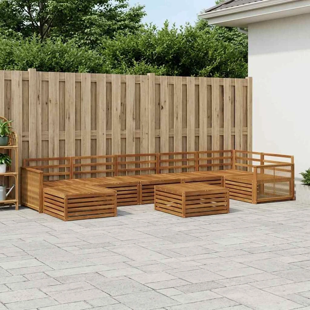 Lauko baldų komplektas Lauko sofos komplektas 8 vnt. Natūrali