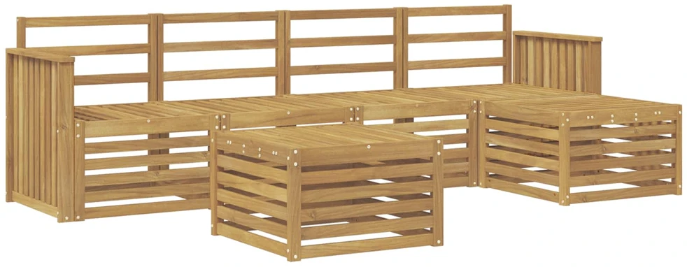 Lauko baldų komplektas Lauko sofos komplektas 6 vnt. 5 vietos Balta