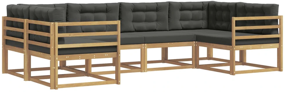 Lauko baldų komplektas Lauko sofos komplektas 6 vnt. 6 vietos Balta ir antracito