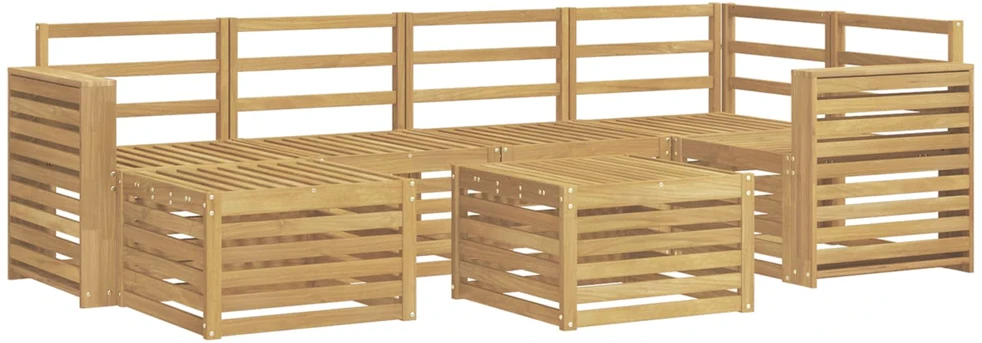 Lauko baldų komplektas Lauko sofos komplektas 7 vnt. Balta Poliesteris