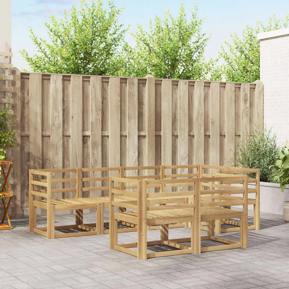 Lauko baldų komplektas Lauko sofos komplektas 7 vnt. 7 vietos Baltas Solid Acacia Wood