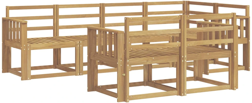 Lauko baldų komplektas Lauko sofos komplektas 7 vnt. 7 vietos Balta